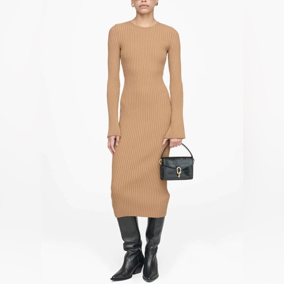 ANINE BINGSia rayon blend rib knit midi dress